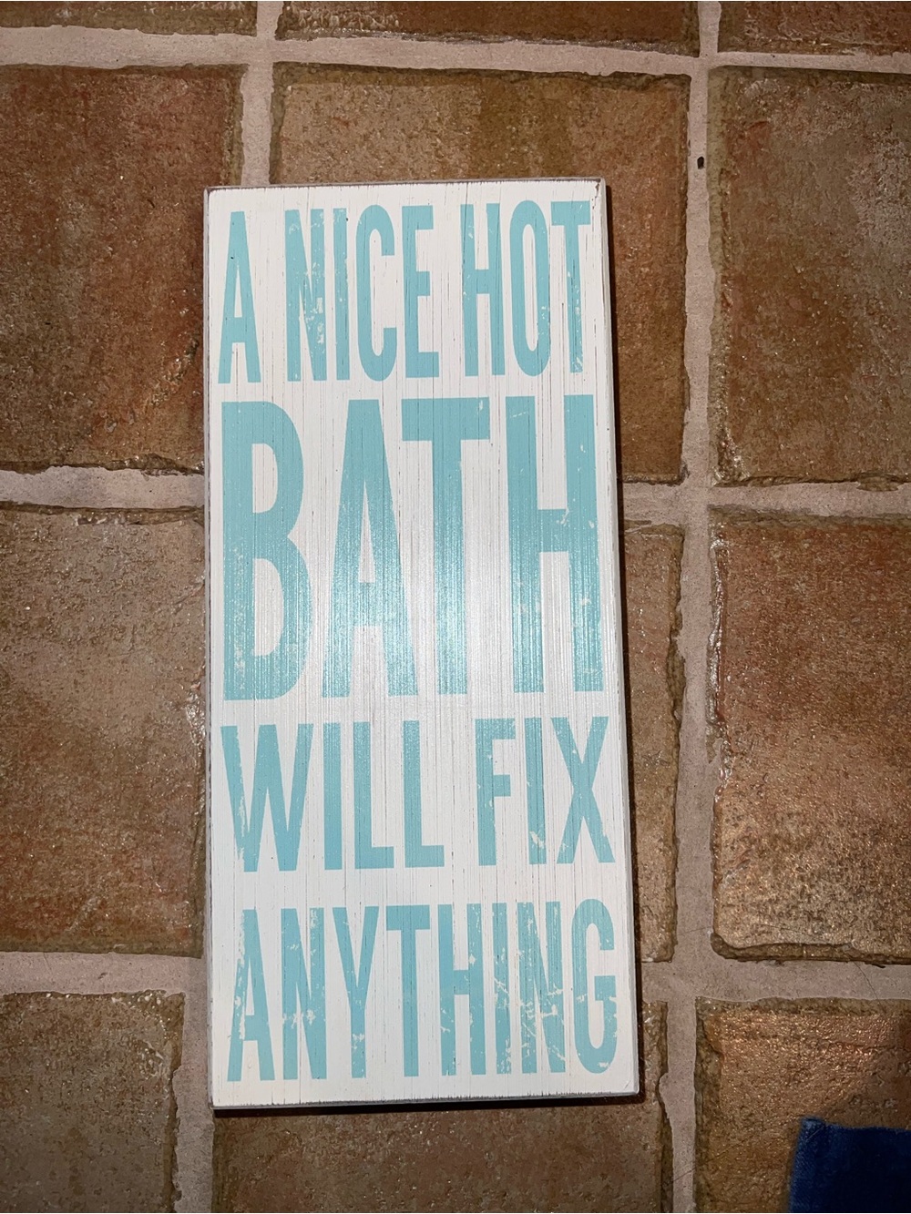 A Nice Hot Bath Will Fix Anything - Aqua Text Wall Plaque